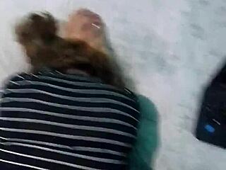 pov shove it deep doggystyle on big bed during webcam