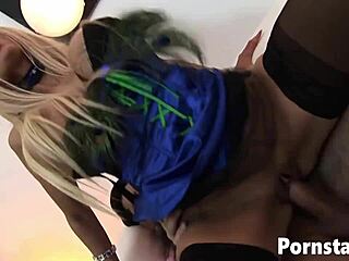 mature amy azurra's shaved pussy stuffed full of cock