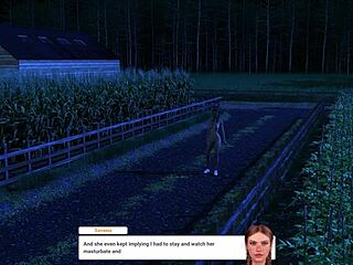 blonde cowgirl rides shaved pussy on ranch at midnight