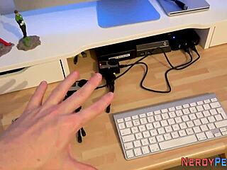 Wanna see this newbie slut slobber all over a nerd's first-time load?