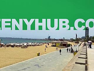 perfect small tits teen at barcelona nude beach wants your cock?