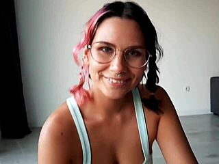 girl next door slurps huge cock deepthroat swallows cum