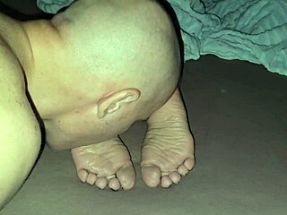 Stepmom's soles get licked clean then blasted with hot cum