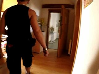 i gave big dick blowjob at threesome party backstage in uniform heels