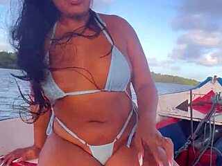 bikini brazilian wife slut rides boat teasing wildly!