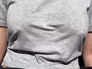 Stepmom artemisia's big boobs bounce wild horny outdoor session