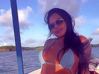 bikini brazilian wife slut rides boat teasing wildly!