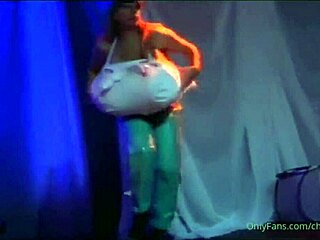 Bustiest bitch rips clothes in monster tit striptease