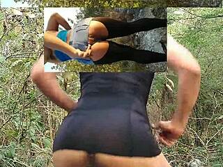 fantasy girl shows off her hungry little ass in the woods up close