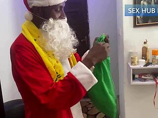 santa's huge cock makes the perfect christmas gift for her