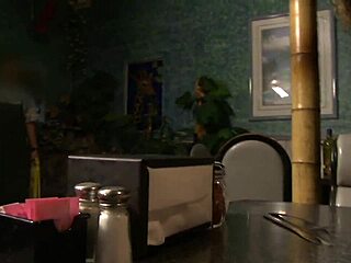 cindy behr's busty blonde fun in the restaurant booth