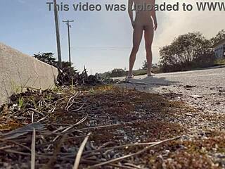 quick cum blast after eyes on her naked outdoor romp?