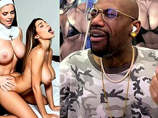 trans nun roughly assfucks beautiful latina slut as petite asian teen drools for cock