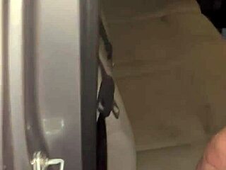 real redhead hooker bent over car hood takes bareback doggystyle cum in pussy