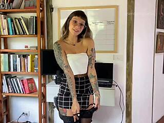 Horny Secretary Sucks Fucks Big Cock Dirty Talk Miniskirt