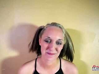 blue eyed blonde rims sucks big cock for facial cum