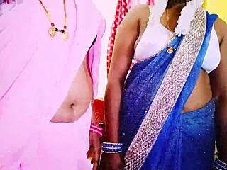 Desi Wife Joins Threesome with Dirty Telugu Talk and Natural Tits