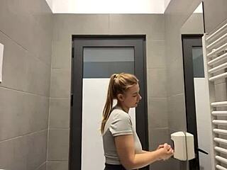 bbw teen slurps saliva-drenched public cock deep