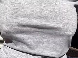 Stepmom artemisia's big boobs bounce wild horny outdoor session