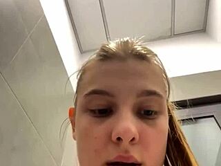 bbw teen slurps saliva-drenched public cock deep