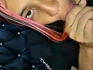 Stepson catches stepmom under sofa for quick hot creampie