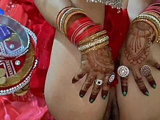 Karwa Chauth Wife Bent Over Bedroom For Dirty Pussy Doggystyle!