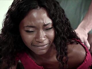 ebony takes black cock deep in ass doggystyle