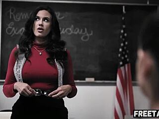 Milf teacher watches Ricky Spanish anal cheerleader on desk