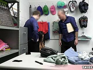 cute brunette rookie mall cop dania gets bent over fucked first day