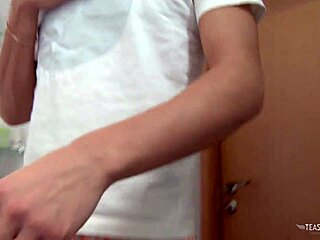 naughty brunette shocked by boyfriend's huge cock in the shower 😏💦