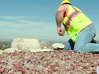 lucky worker pounds two horny shemales with huge cocks