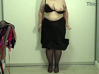 mature teacher's huge saggy boobs burst from work bras