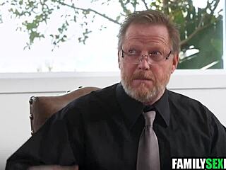 Step parents dive into foursome licking and fucking stepdaughters' young pussies