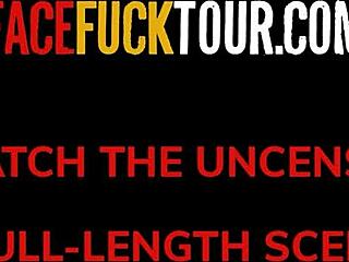 blonde babe rough upside down deepthroat face fuck