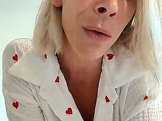 parents' vacation home gets hot when unexpected guest joins for jerk off tease