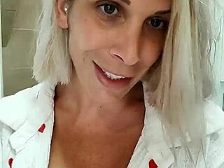 parents' vacation home gets hot when unexpected guest joins for jerk off tease