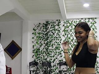 colombian babysitter morena latina creampied doggystyle by hermanastro on pool table