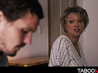 craving my stepmom's huge tits and mature curves young guy dives in