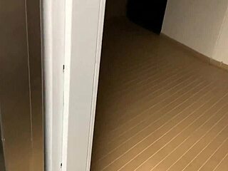 horny latina neighbor bends over elevator for public doggystyle pounding