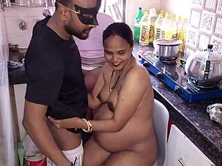 hey stepsis kajal and promila you two look hot fucking stepbro in the kitchen