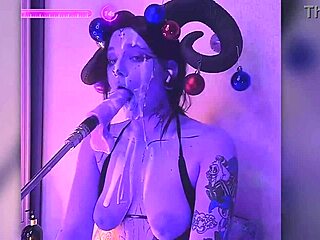 Devil Cosplay Slave Filled With Cum Gives Passionate Blowjobs!