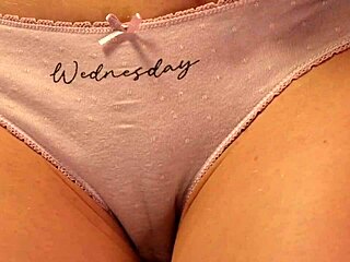 Curvy Blonde Rips Clothes Teasing Panties Close-Up Moan