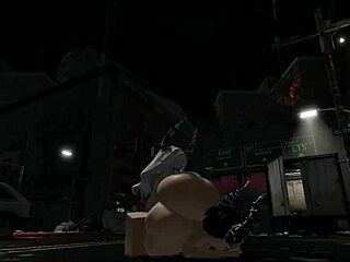 my futanari girlfriend rams her cock deep in my ass on street