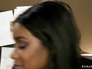 Bound submissive lesbian milfs take anal banging in lezdom group