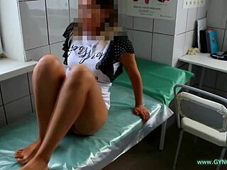 Nurse's gyno exam toys vibrate my patient pussy deep