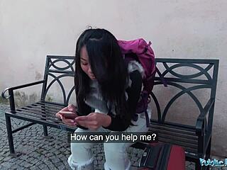 i got stranded and this thai girl took stranger facial for cash outside