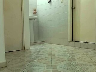 The chubby latina neighbor cleans her new apartment thoroughly