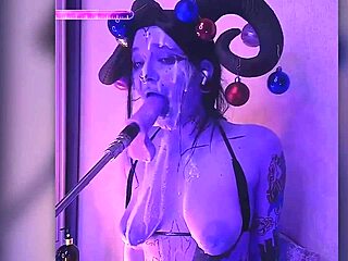 Devil Cosplay Slave Filled With Cum Gives Passionate Blowjobs!