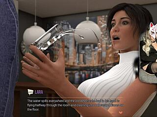 lara croft's naughty upskirt undress in stockings outdoor adventure