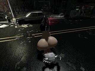 my futanari girlfriend rams her cock deep in my ass on street